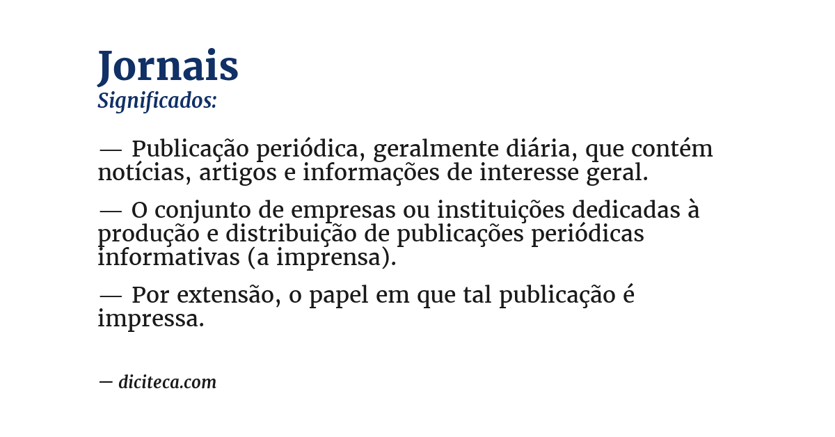 Significado de jornais