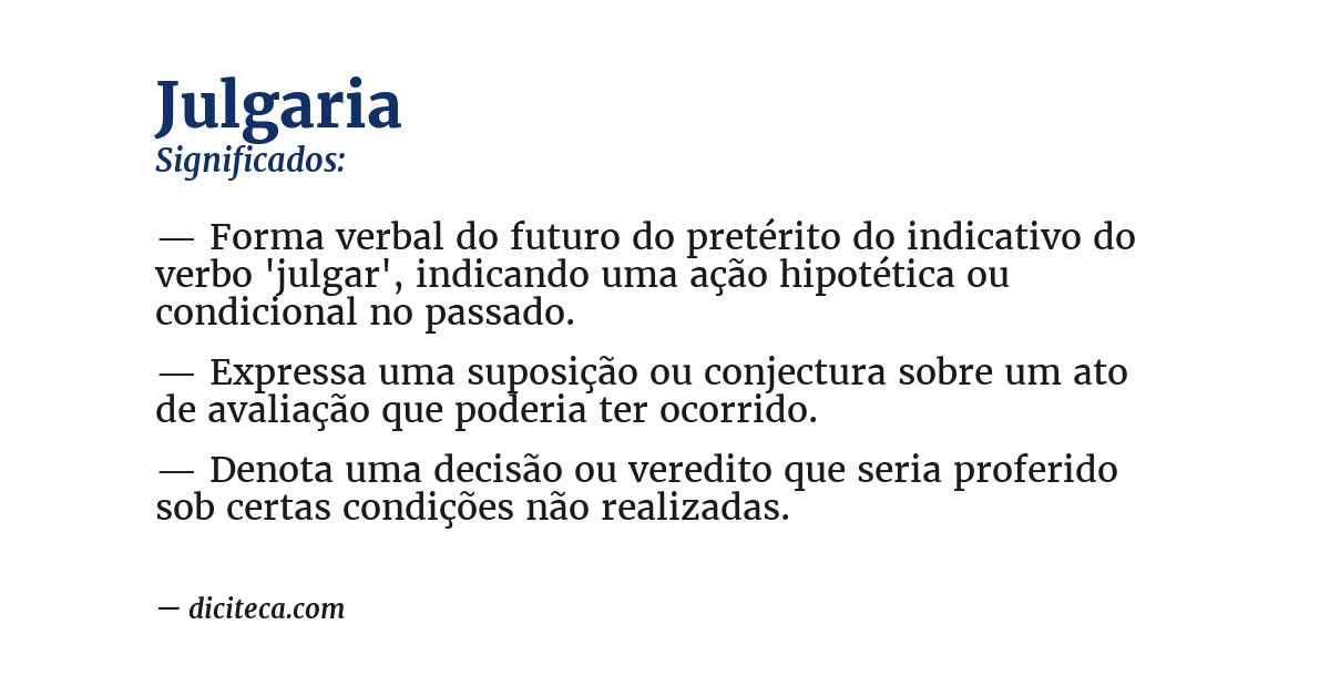 Significado de julgaria
