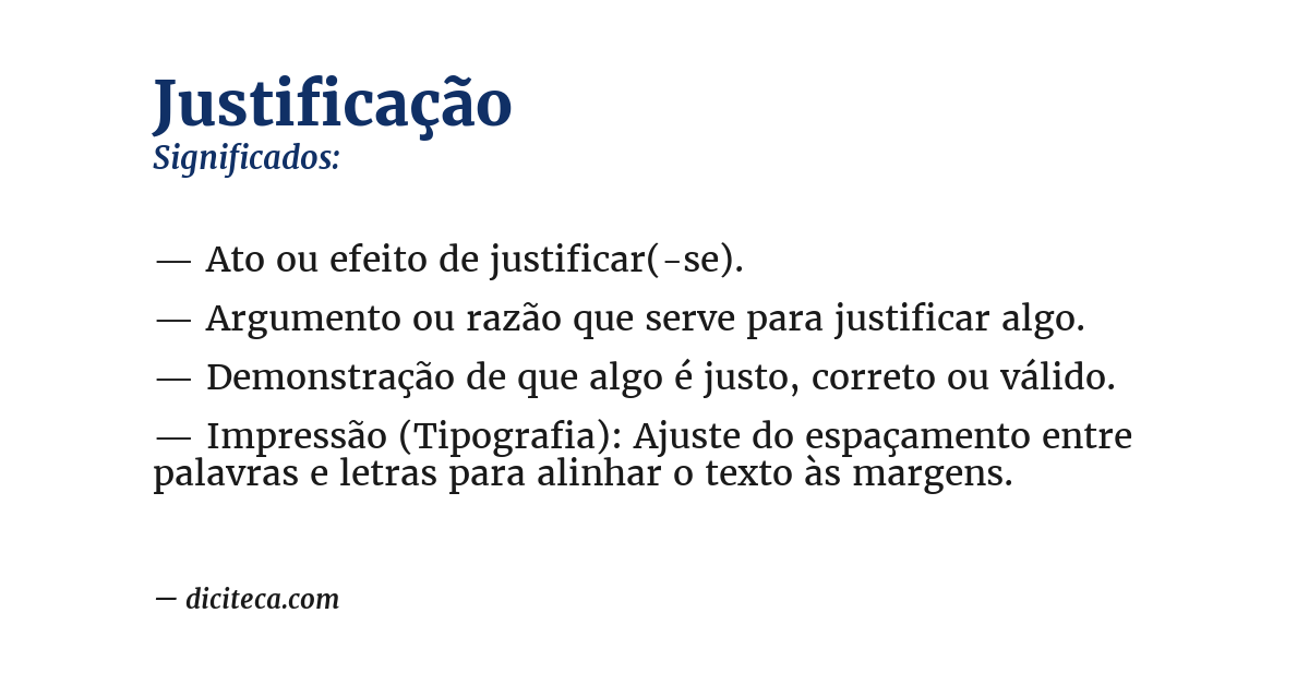 Significado de justificação