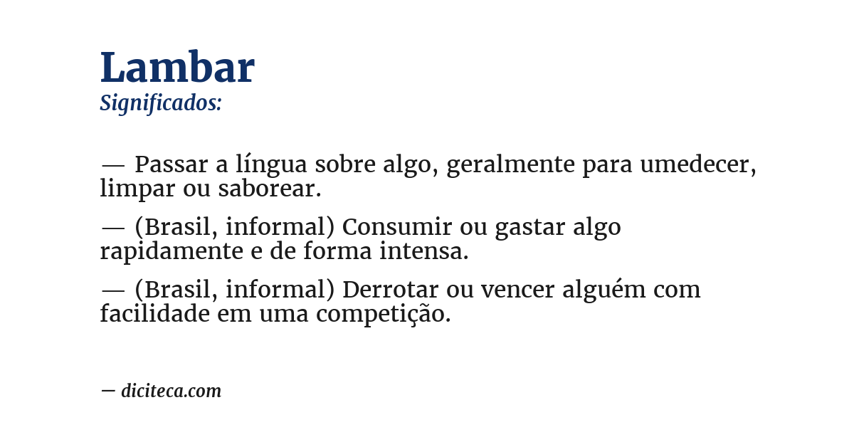 Significado de lambar