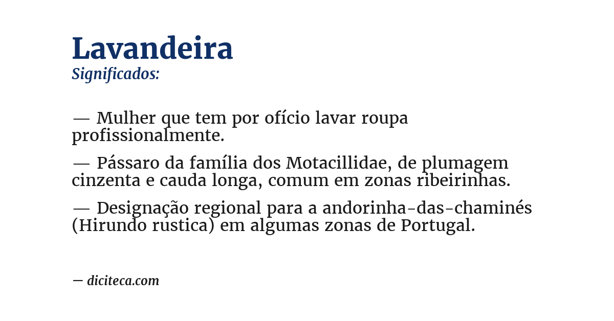 Significado de lavandeira