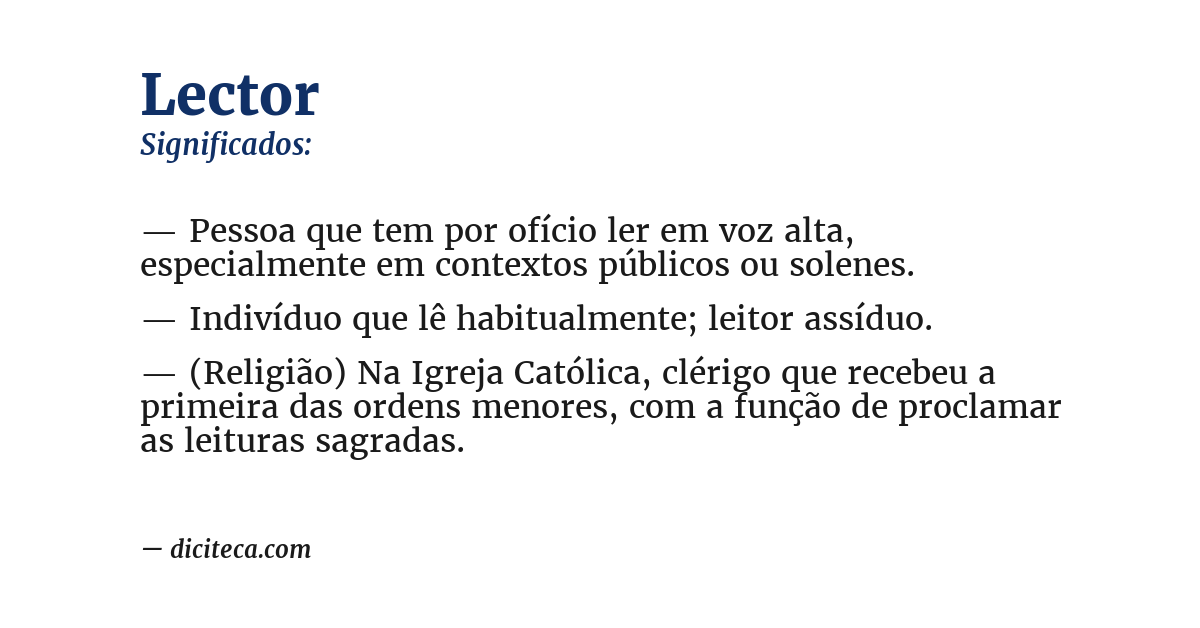 Significado de lector