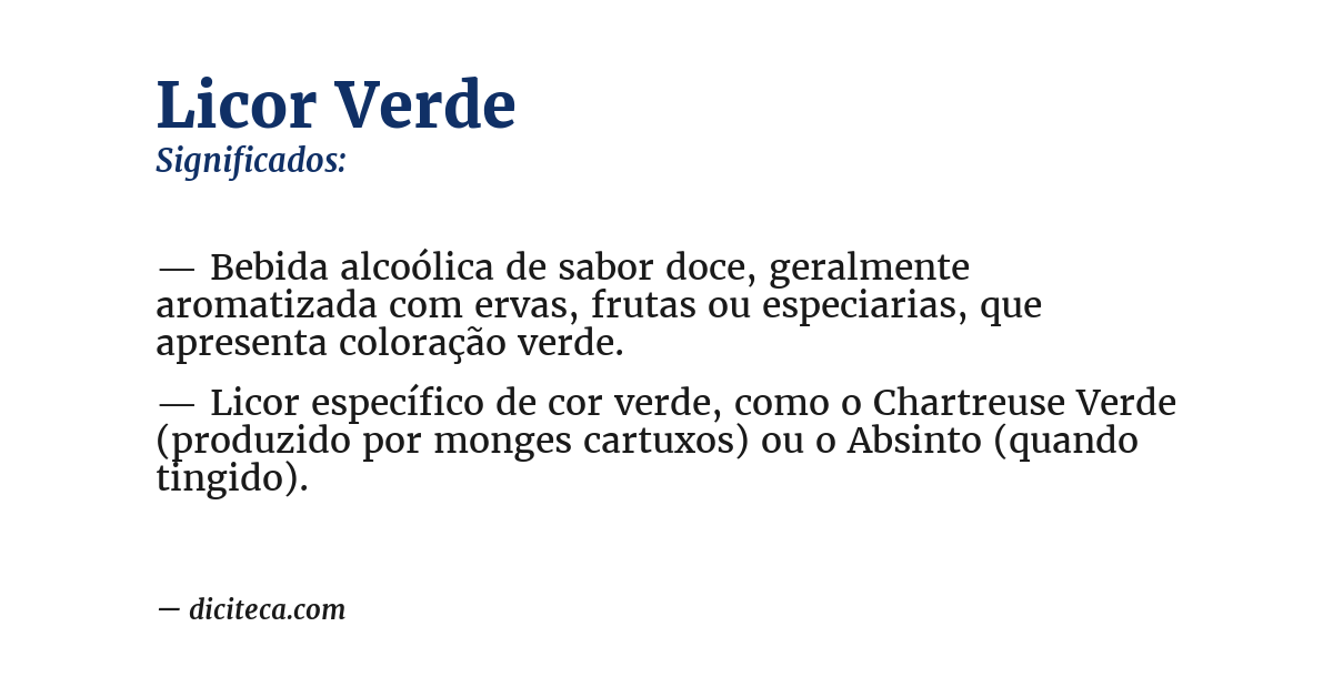 Significado de licor verde