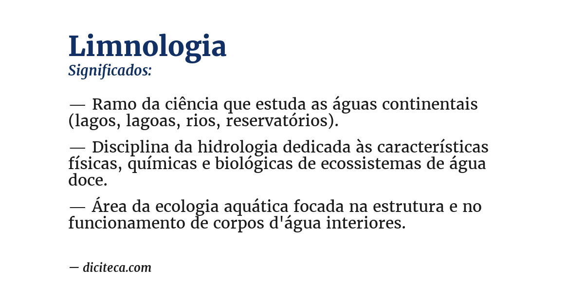 Significado de limnologia