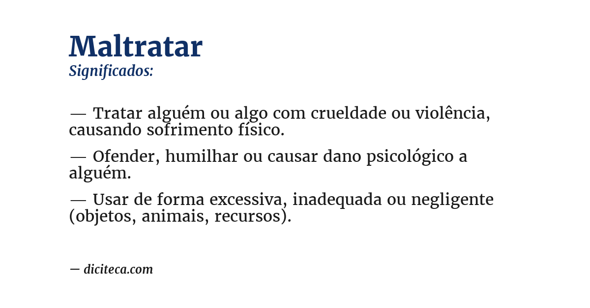 Significado de maltratar