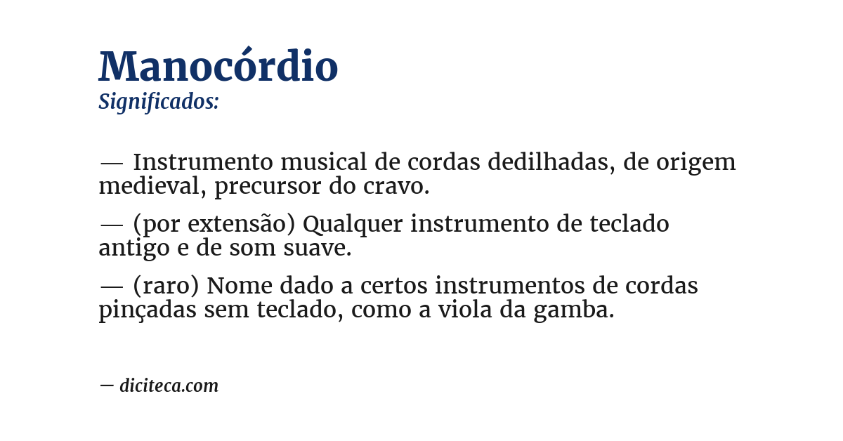 Significado de manocórdio