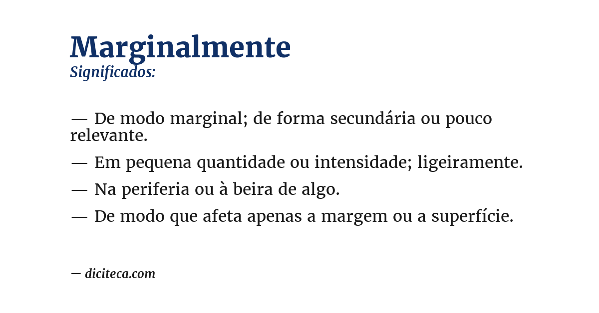 Significado de marginalmente