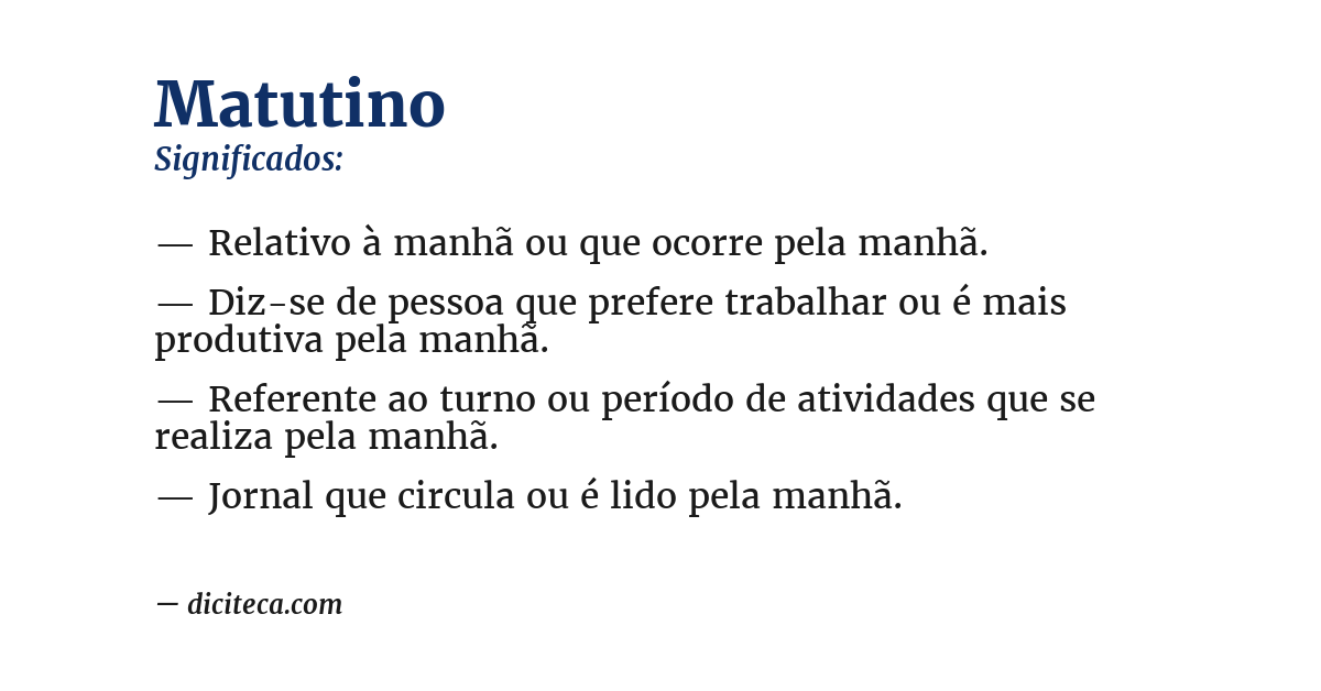 Significado de matutino