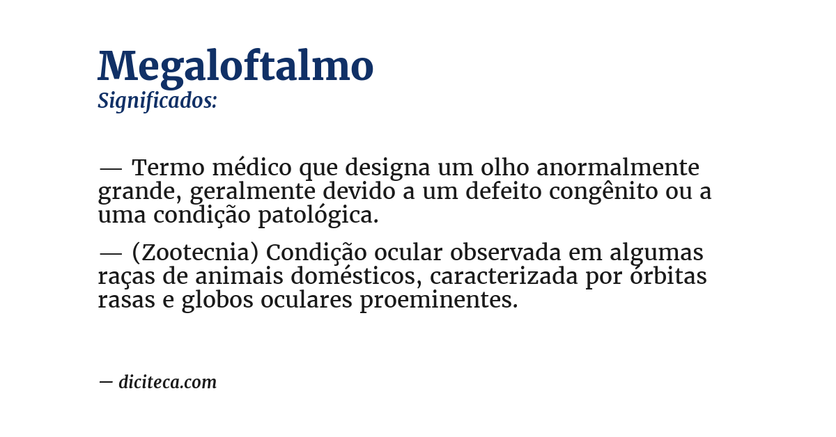 Significado de megaloftalmo
