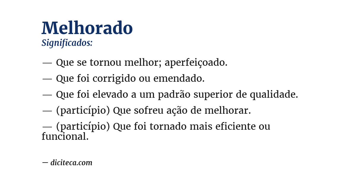 Significado de melhorado