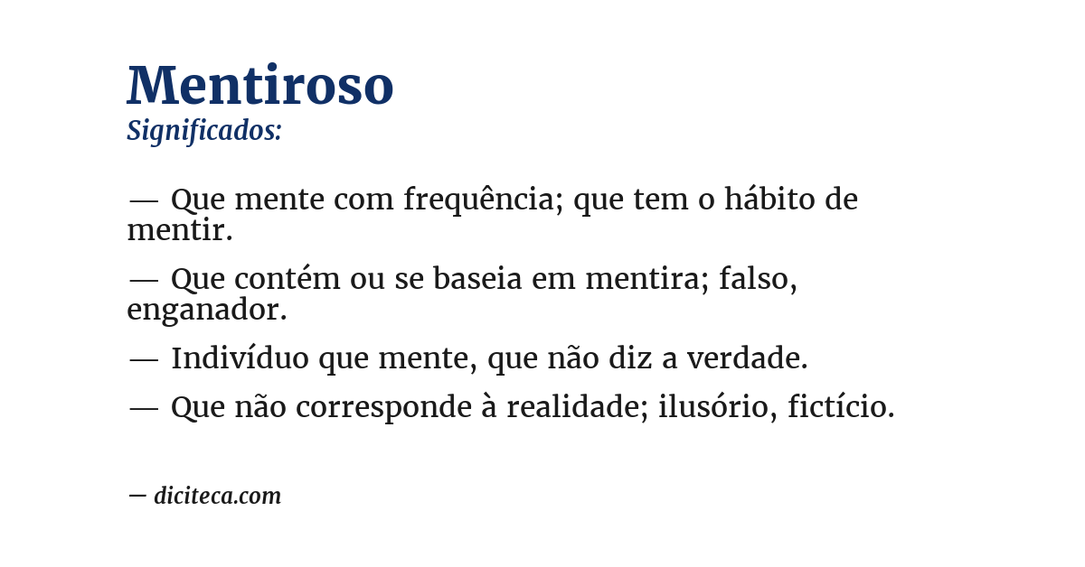 Significado de mentiroso