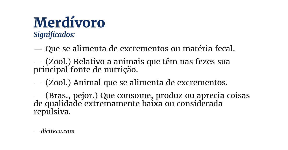 Significado de merdívoro