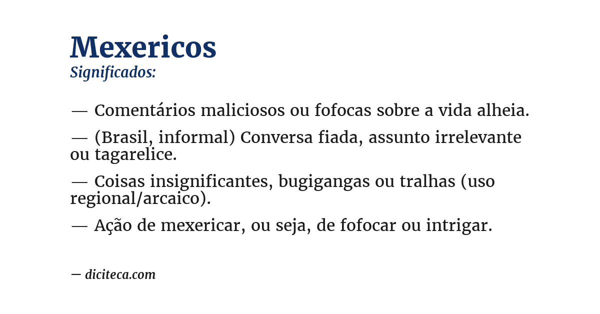 Significado de mexericos
