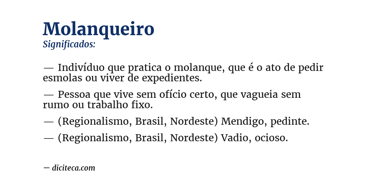 Significado de molanqueiro