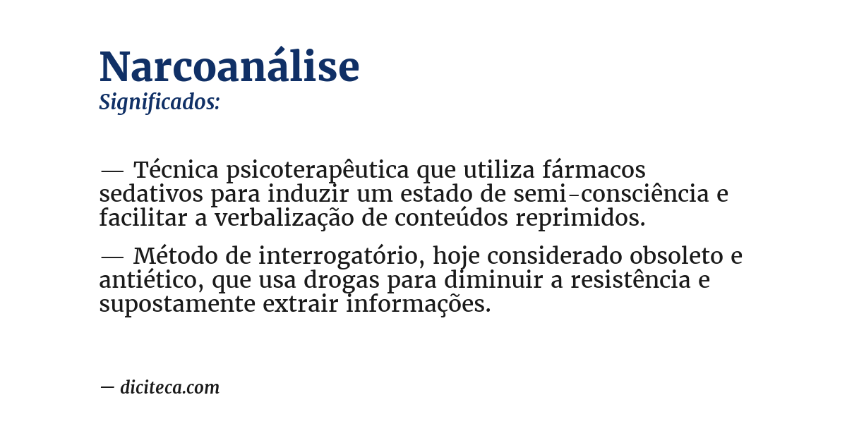 Significado de narcoanálise