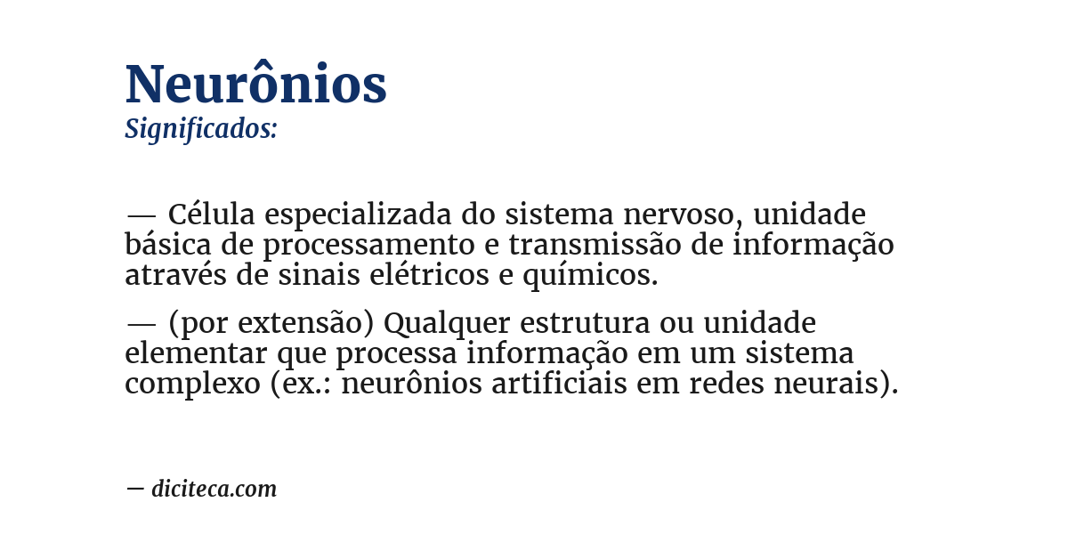 Significado de neurônios