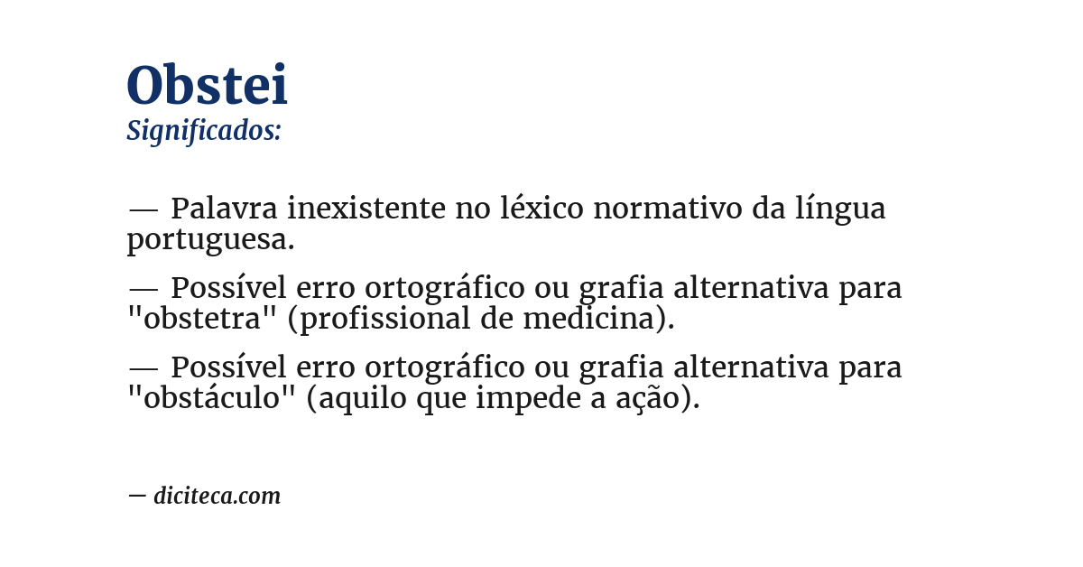 Significado de obstei