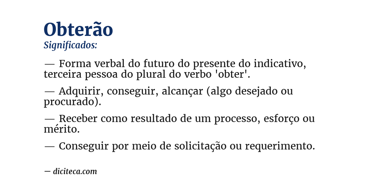 Significado de obterão
