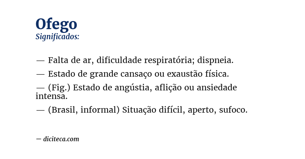 Significado de ofego