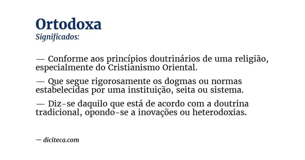 Significado de ortodoxa