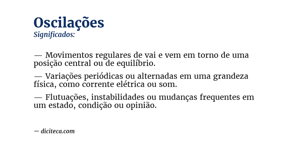 Significado de oscilações