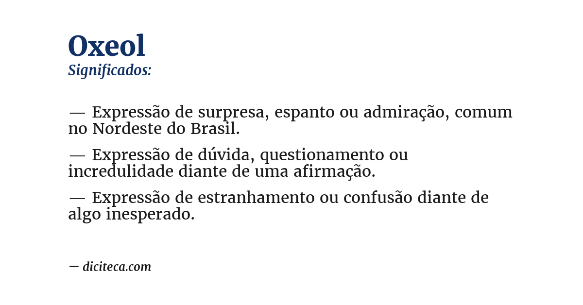 Significado de oxeol