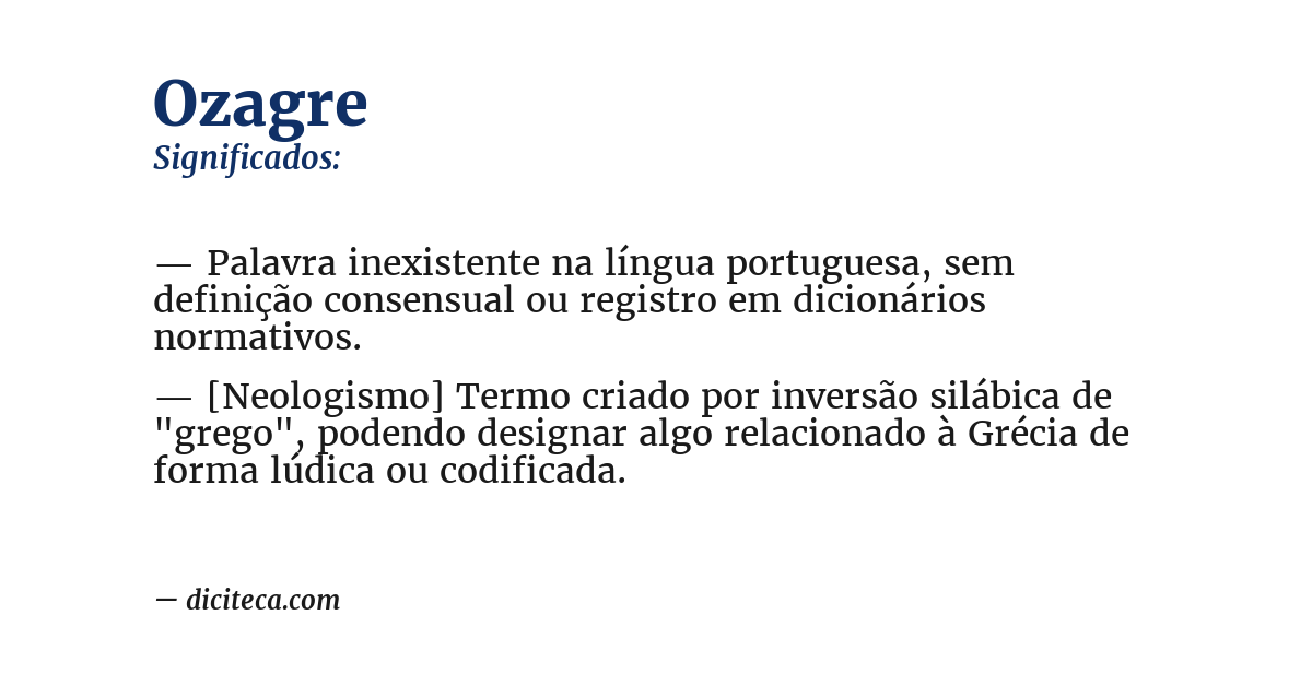 Significado de ozagre