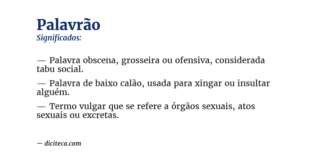 Significado de palavrão