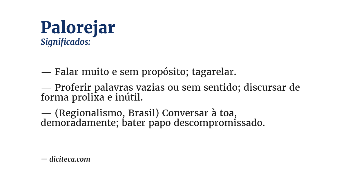 Significado de palorejar