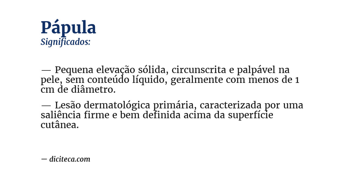 Significado de pápula