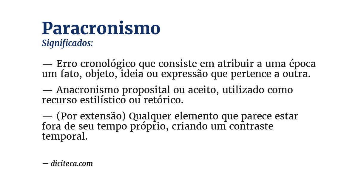 Significado de paracronismo