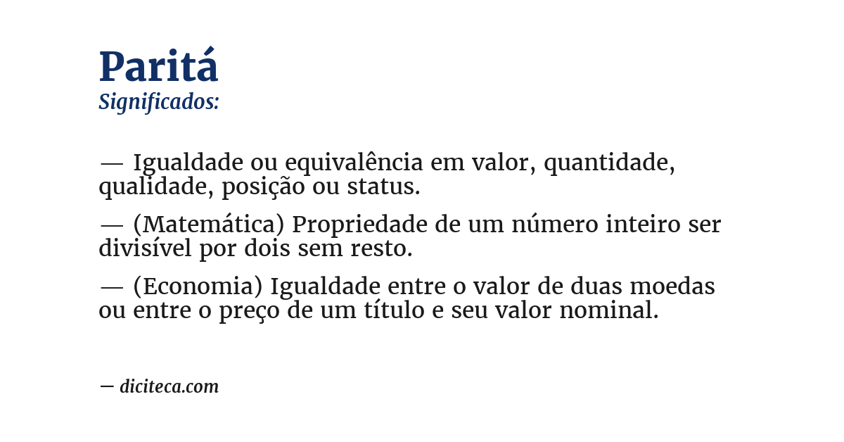 Significado de paritá