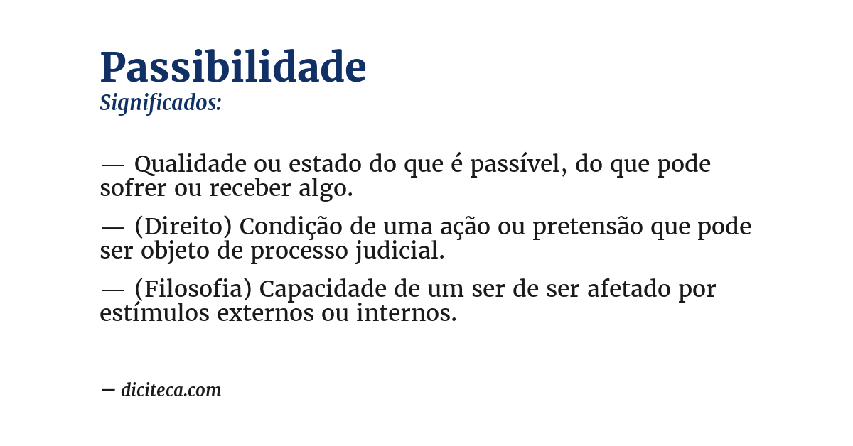 Significado de passibilidade