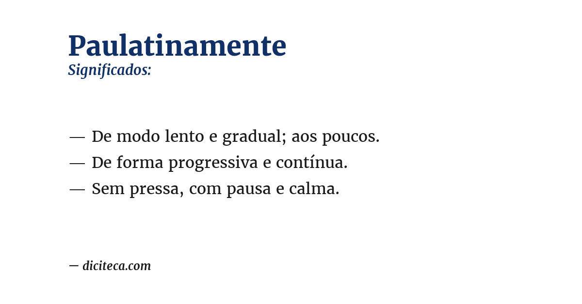 Significado de paulatinamente