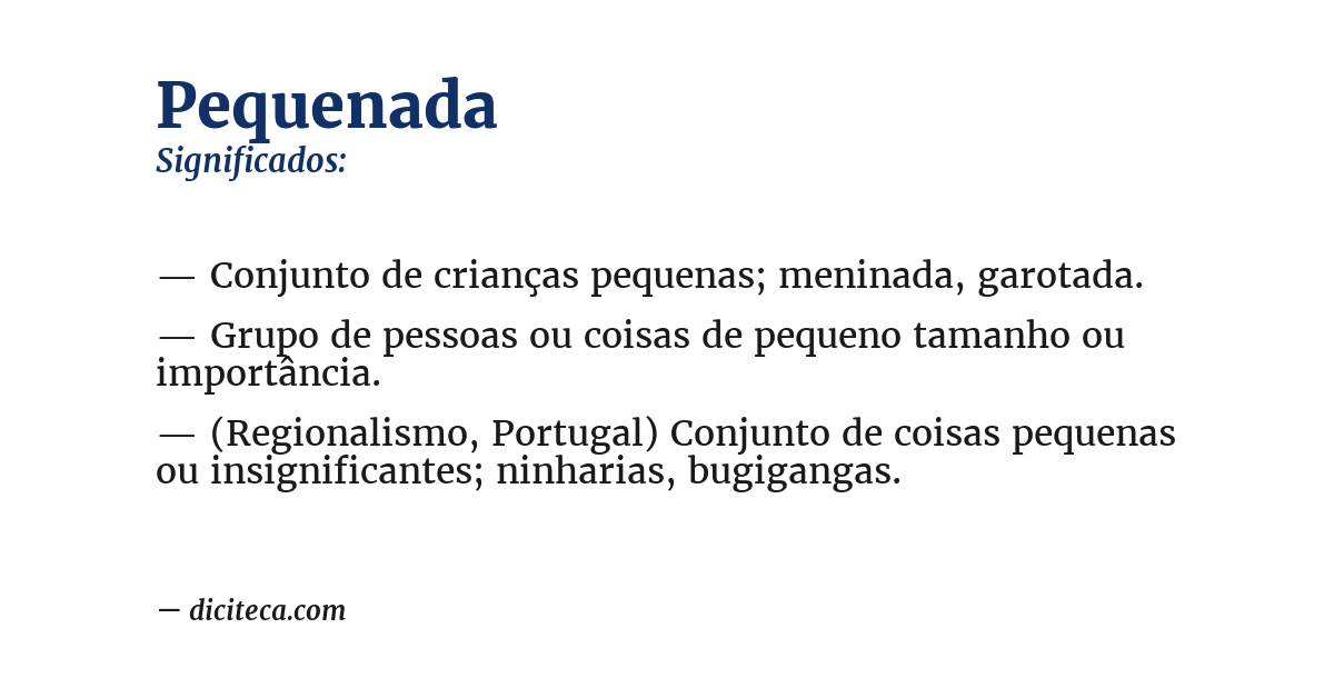 Significado de pequenada