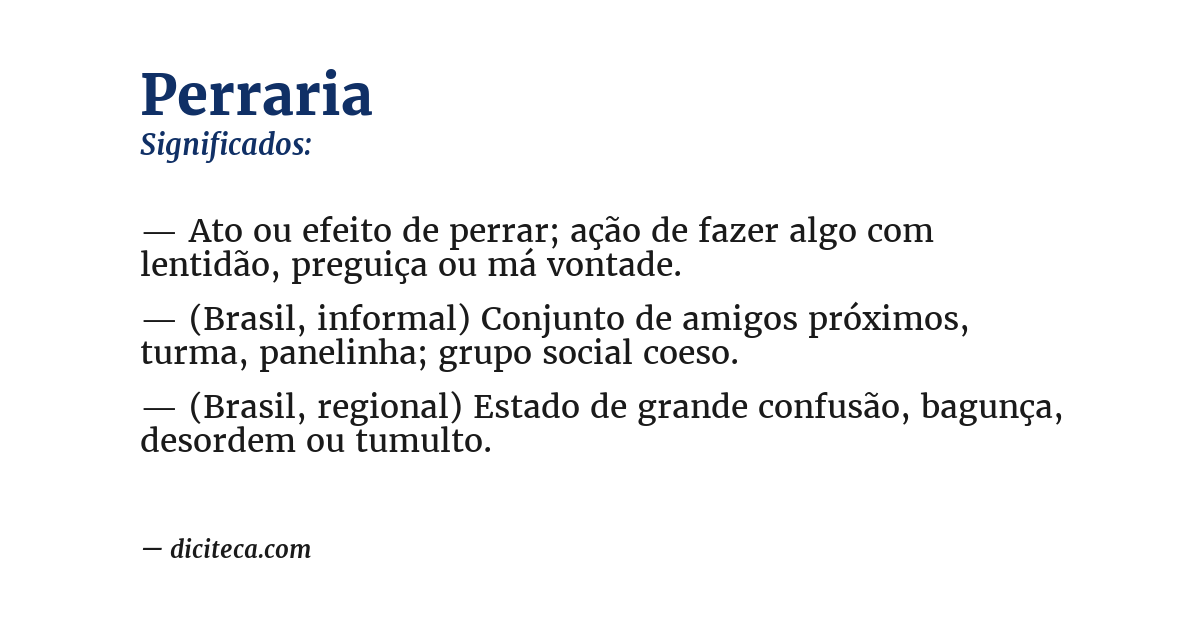 Significado de perraria