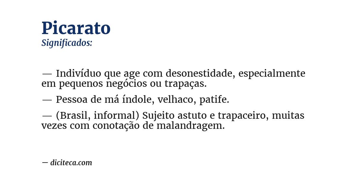 Significado de picarato