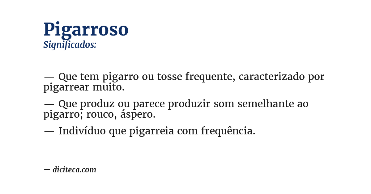 Significado de pigarroso