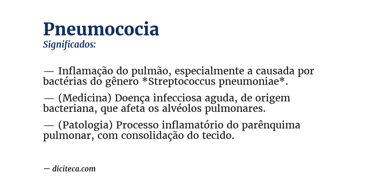 Significado de pneumococia