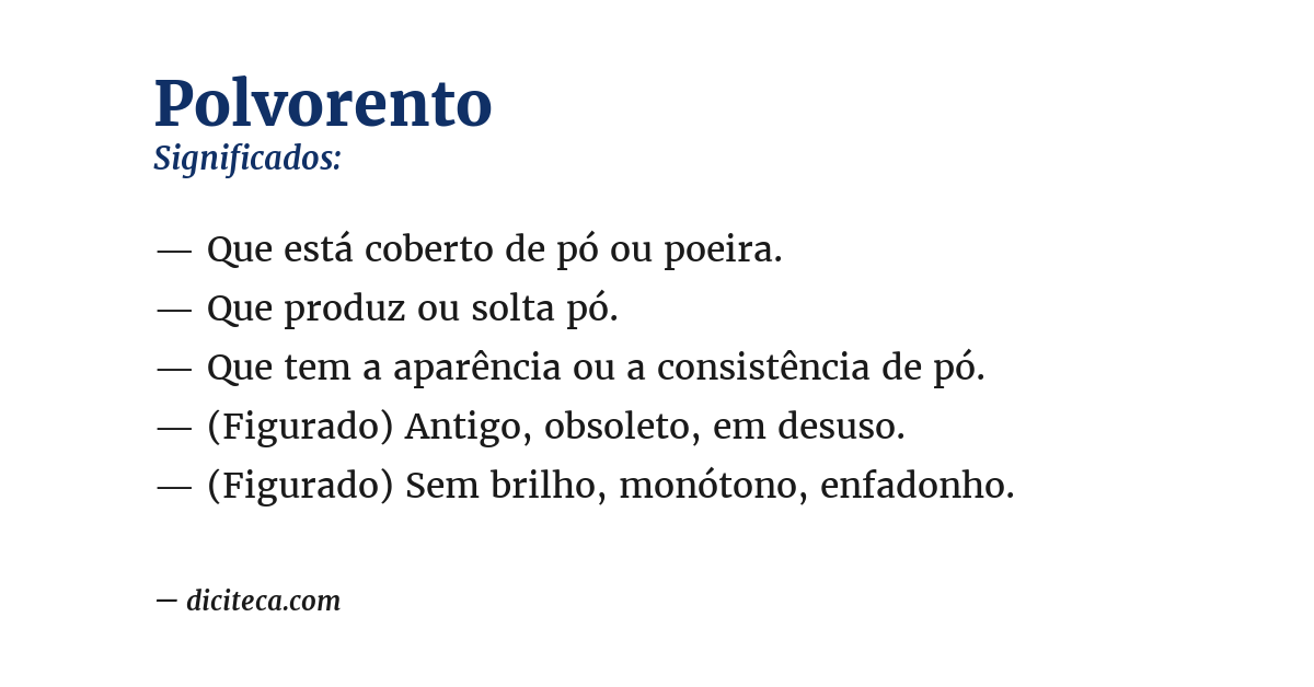 Significado de polvorento