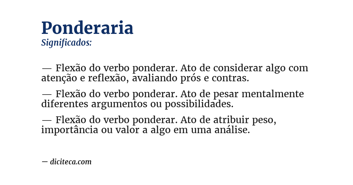 Significado de ponderaria
