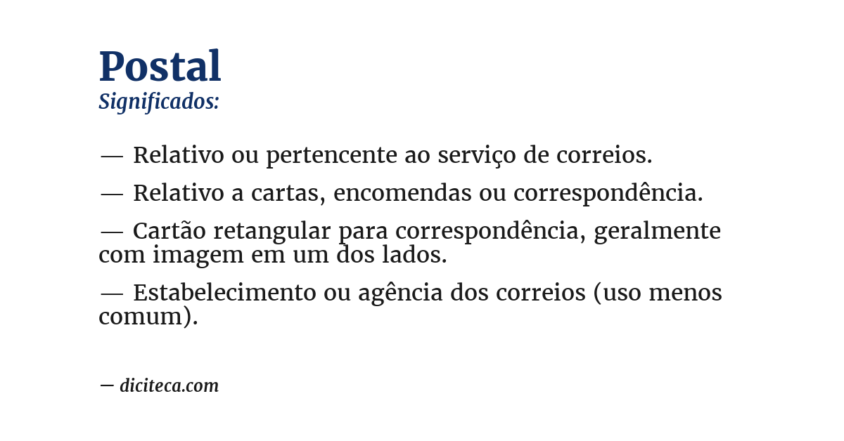 Significado de postal