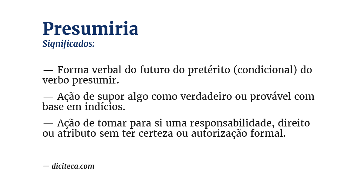 Significado de presumiria