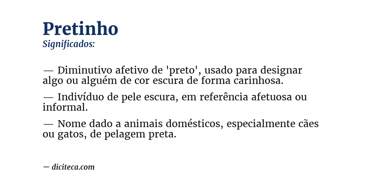 Significado de pretinho