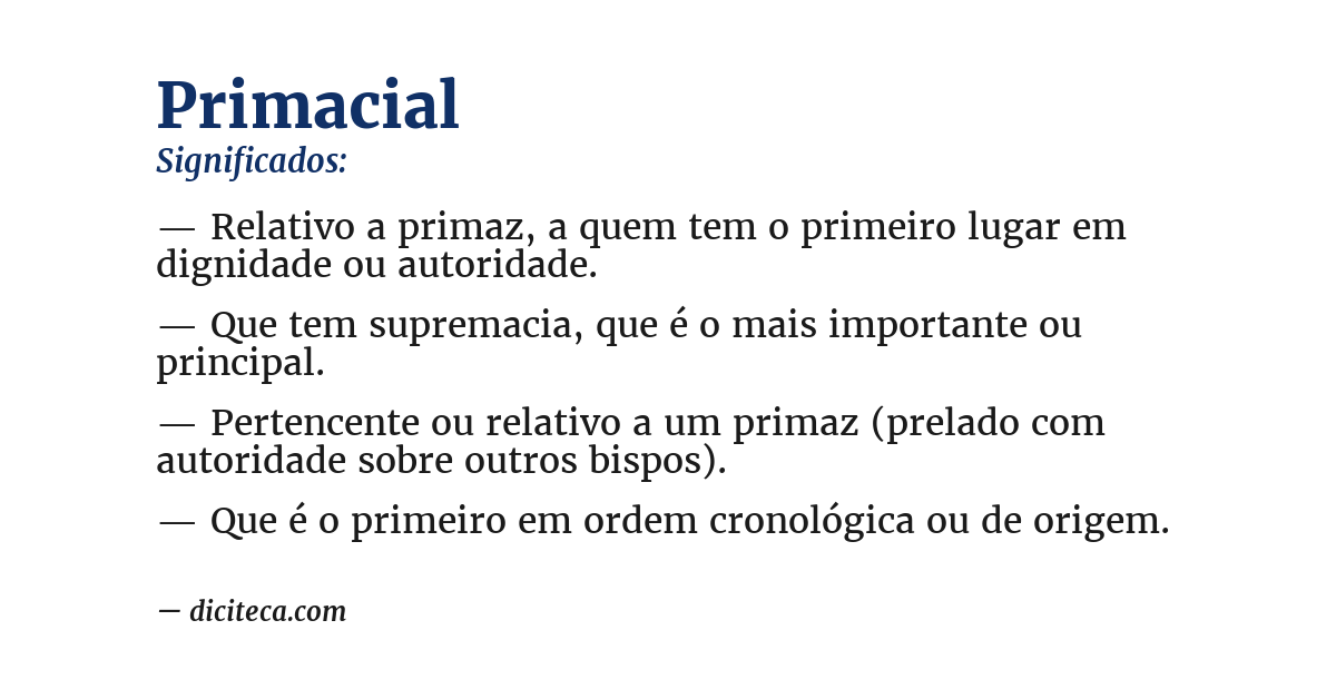 Significado de primacial