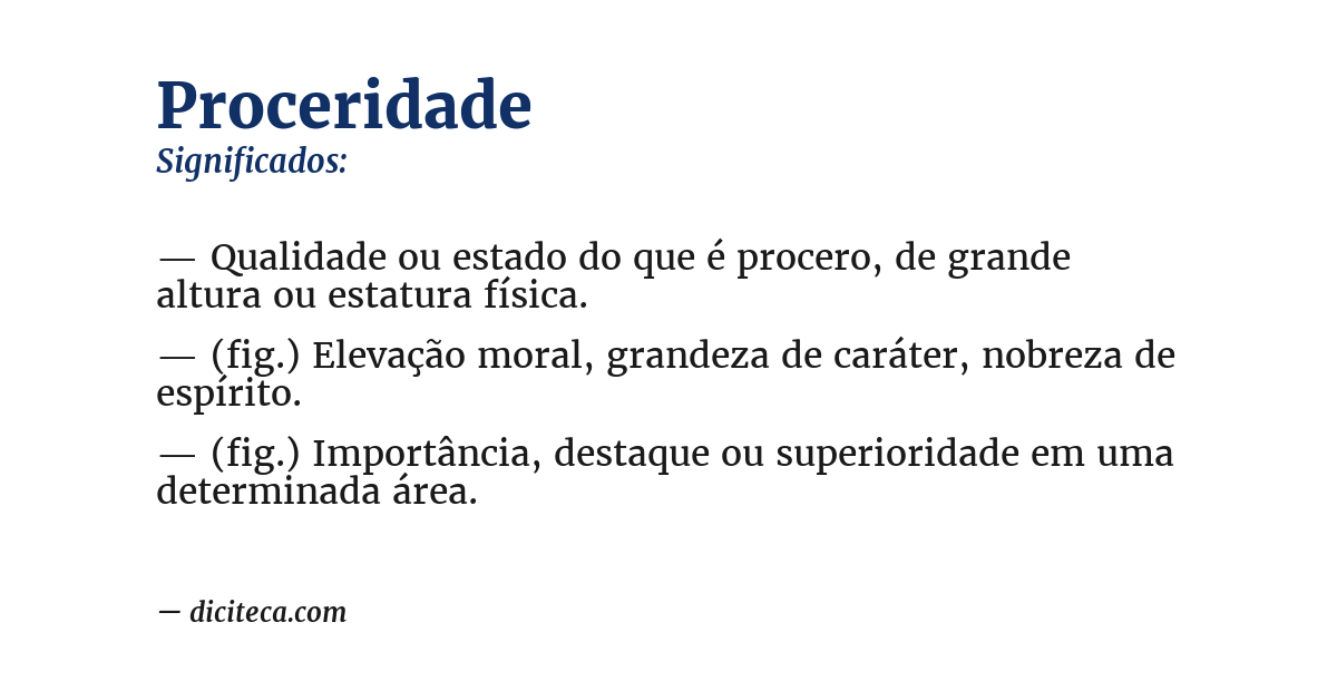 Significado de proceridade