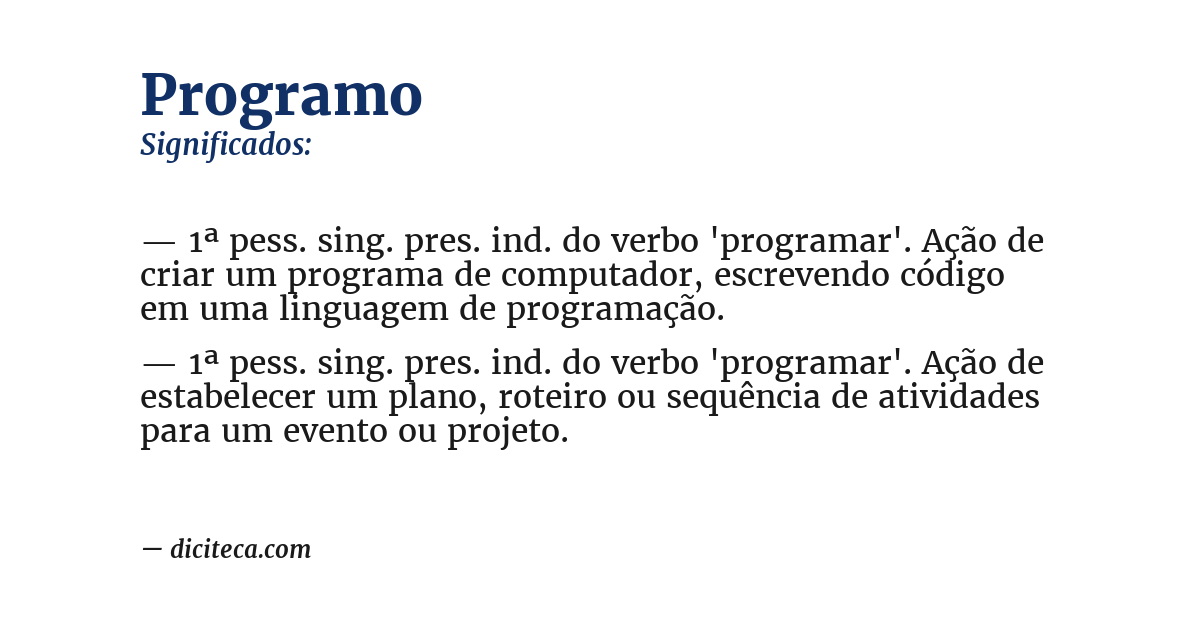 Significado de programo