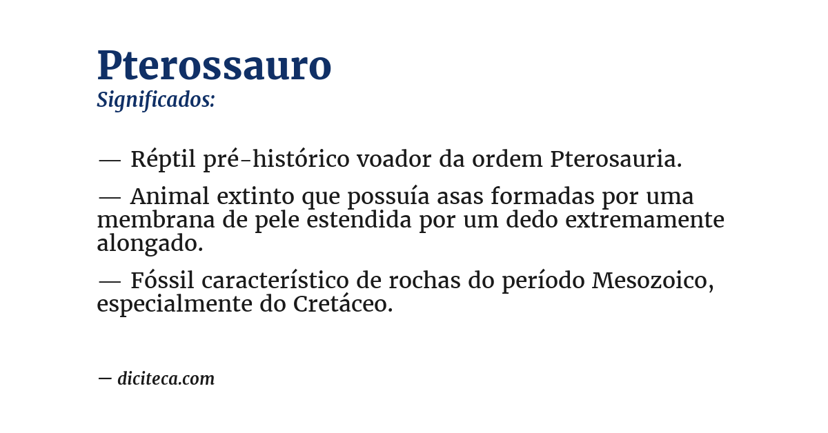 Significado de pterossauro