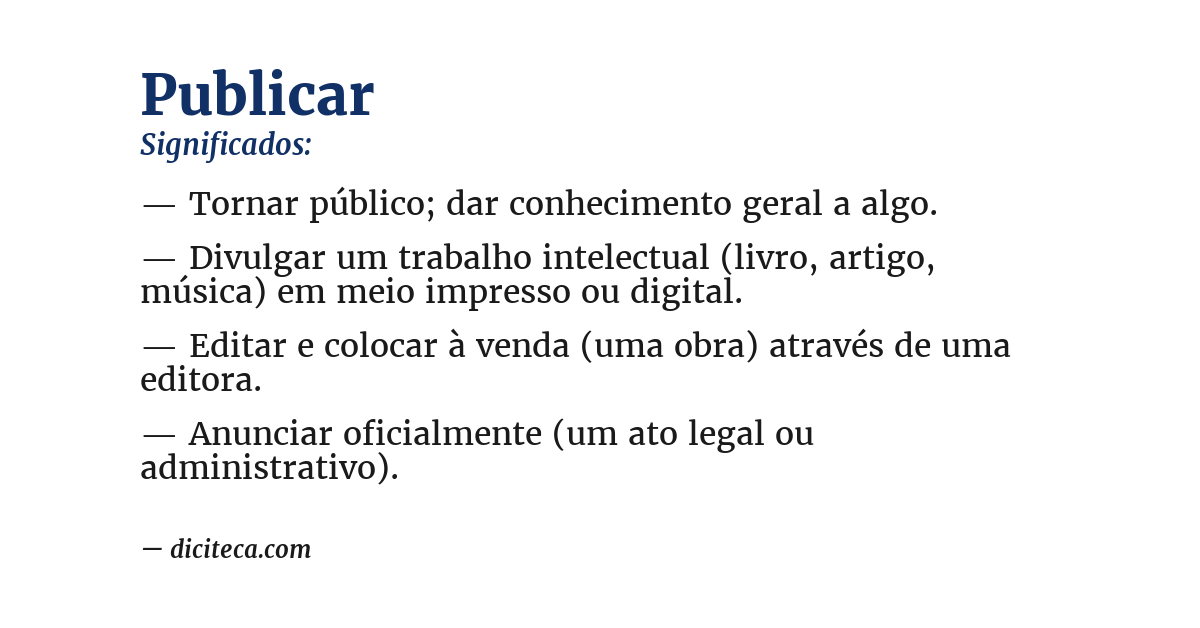 Significado de publicar