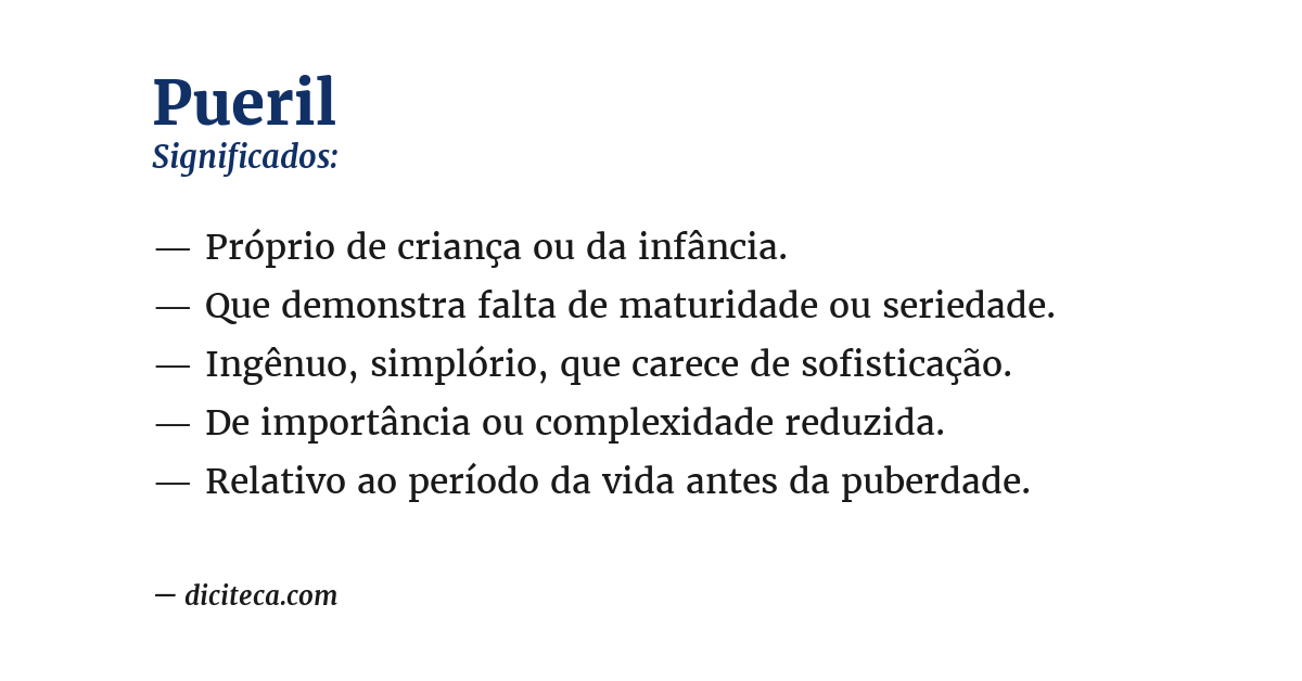 Significado de pueril